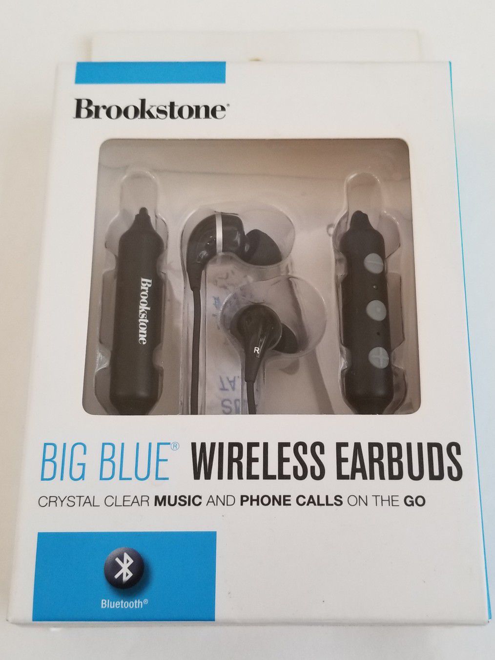 Brookstone BIG BLUE Wireless Bluetooth Earbuds