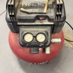 Porter Cable 6 Gallon Pancake Air Compressor 150 PSI Oil-Free Fully Working