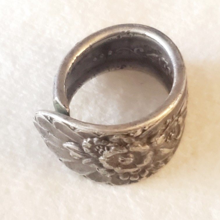 Hippie Style Silver Plated Spoon Ring