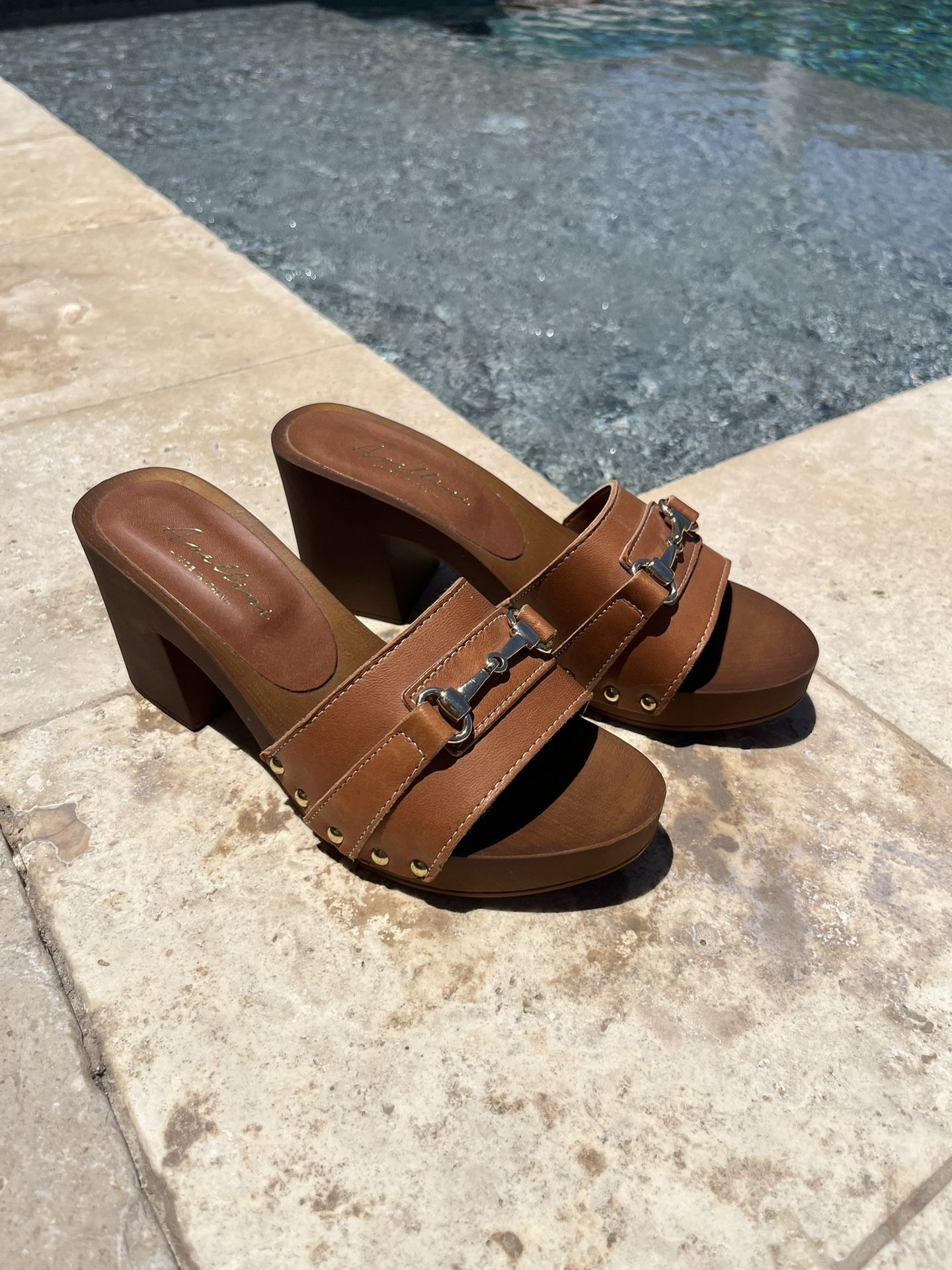 Italian Leather Platform Sandals From Italy 
