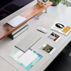 Clear Desk Mat, Clear Writing Desk Pad, Transparent Desk Protector With Anti-Slip Base 27.6x13.8 In