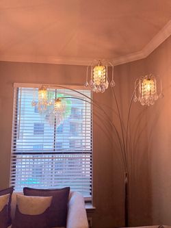 Designer Crystal Arc Floor Lamp 5-Light