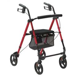 Rollator Walker for Seniors and Adult, Lightweight Aluminum Foldable Rolling Walker with Adjustable Seat and Handle, Outdoor Mobility Rollator Walker 