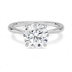 2.00 Carat White Gold Solitaire Engagement Ring with IGI Certified Round Cut Lab Grown Diamond.