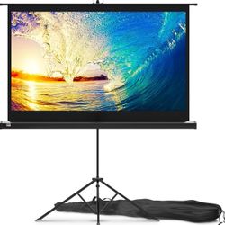 Projector Screen with Stand 60 inch - Indoor and Outdoor Projection Screen for Movie or Office Presentation - 16:9 HD 