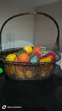 Decoration fruit artificial with basket