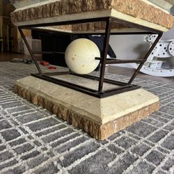 Modern/Rustic Glass-Top Coffee Table