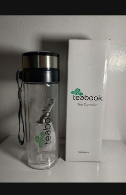 TEABOOK - TEA TUMBLER DOUBLE WALL GLASS STAINLESS FILTER 9.5 OZ