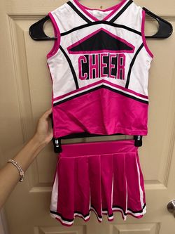 Kids Pink & Black Cheerleader Halloween Costume Set Size 5