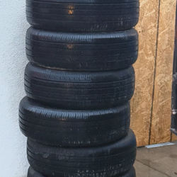 🔥 Set of 6 Tires + Steel Rims – Almost New 🔥