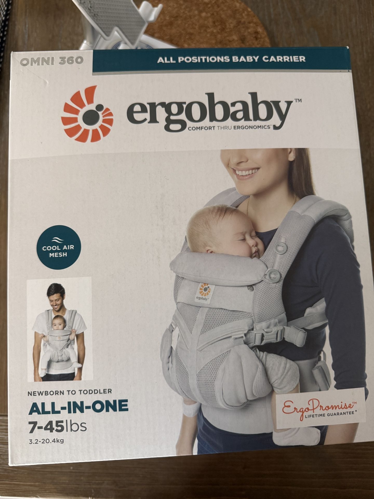 Ergobaby Omni Classic (formerly OMNI 360) All-Position Baby Carrier for Newborn to Toddler with Lumbar Support and Cool Air Mesh, 7-45 Pounds, Pearl G