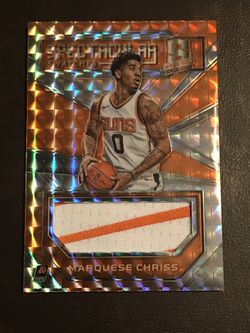 2017 Panini Spectra Spectacular Swatches Neon Orange /5 Marquese Chriss #SS-29