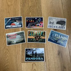 Disney Fantastic Worlds D23 Gold Member Exclusive Postcard Set of 7