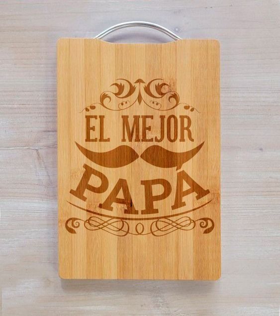 Father's Day Gift Personalized Engraved Cutting Board Mejor Papa