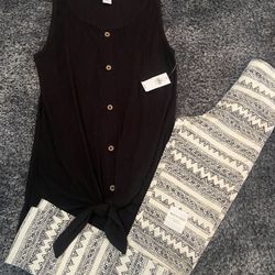Old Navy Tie Front Tunic and Leggings Set, NEW