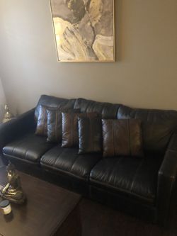 Leather couch and electric chair