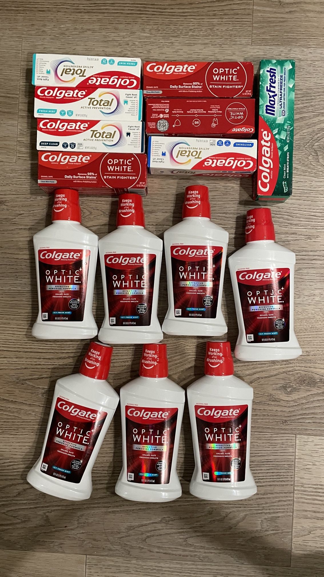 Colgate Toothpaste/mouthwash 15packs For $35