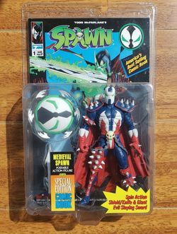 New 1994 Series 1 Todd McFarlane's Medieval Spawn Action Figure with Special Edition Comic Book - Vintage - Sealed - Super Rare "Todd Toys" 1st Ed.