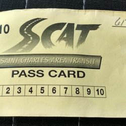 (6) St. Charles Area Transit Pass Cards - Good for 60 Rides Total, $30 Value, Sell First $25
