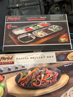 New Parini Fajita Skillet And Condiment Tray