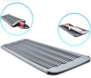 Silicone Heat Resistant Travel Mat Pouch for Hair Straightener,Crimping Iron,Hair Curling Iron,Hair Curling Wand,Flat Iron,Hair Waving Iron and Hot H