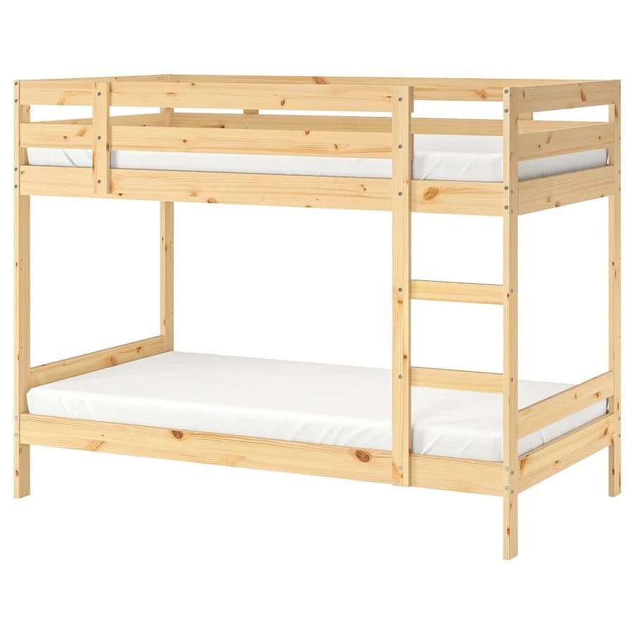 Used IKEA Mydal Bunk Bed $80 for everything, Includes mattresses and bedding