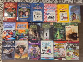 Kids chapter books: Diary of a Wimpy Kid, Eerie Elementary, Junie B Jones, Stink, Mighty Robot, more