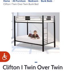 Twin Size Bunk Beds (metal)