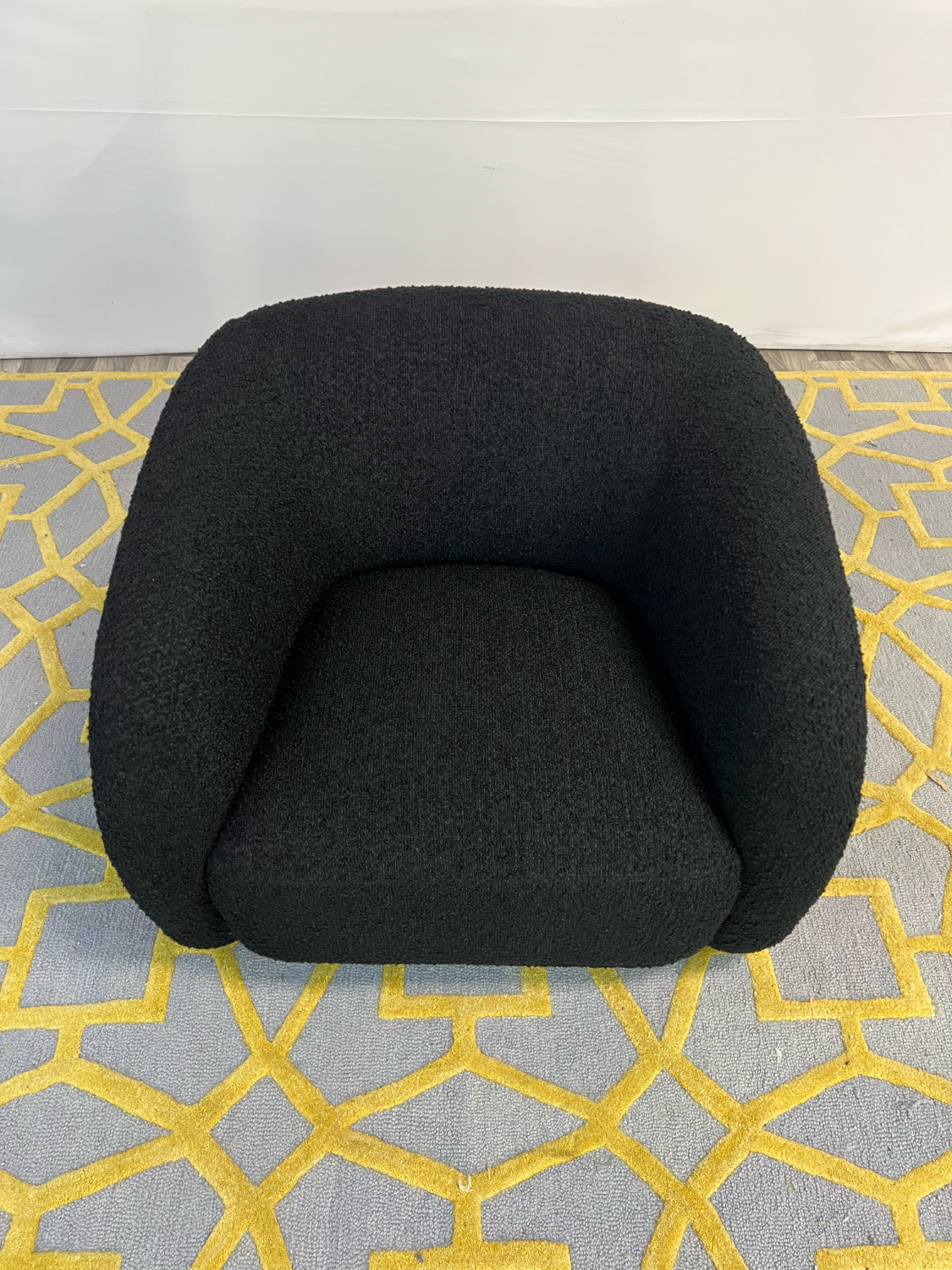 ( Delivery Available ) Faye Accent Chair Black Boucle