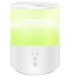 2500mL Cool Mist Humidifiers for Bedroom, Essential Oil Compatible, 7-Color Light, 25dB Quiet Run Up to 30H, BPA-Free Humidifiers for Large Room Plant