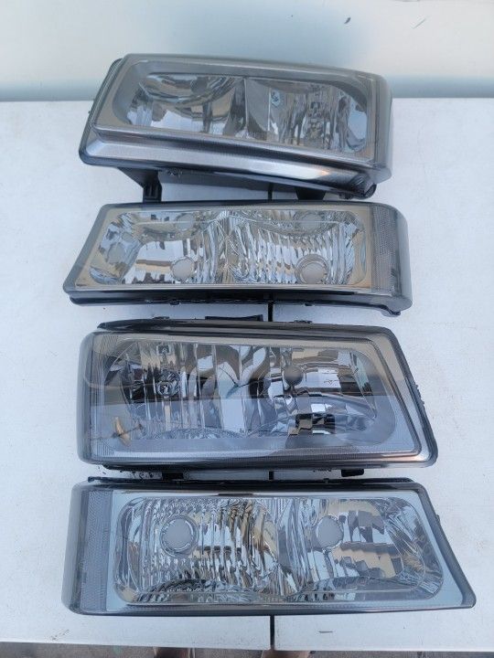 03-06 Chevrolet Silverado Avalanche Headlights Luces Micas Calaveras Faros Faroles Focos Headlamps Chevy