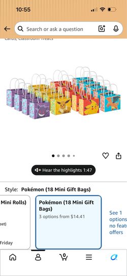 Pokémon party gift bags