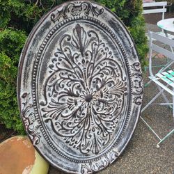 Oval Art metal plaque architecture boho Farmhouse country french
