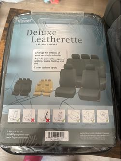 FH Group Deluxe Leatherette Car Seat Covers Gray Universal Fit New
