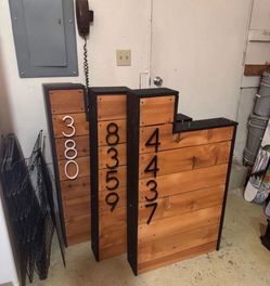 Modern Wood and Metal Address Mailboxes