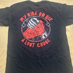 RARE- A Lost Cause - My Ride Or Die -  Black SS Tee - Unisex Size M