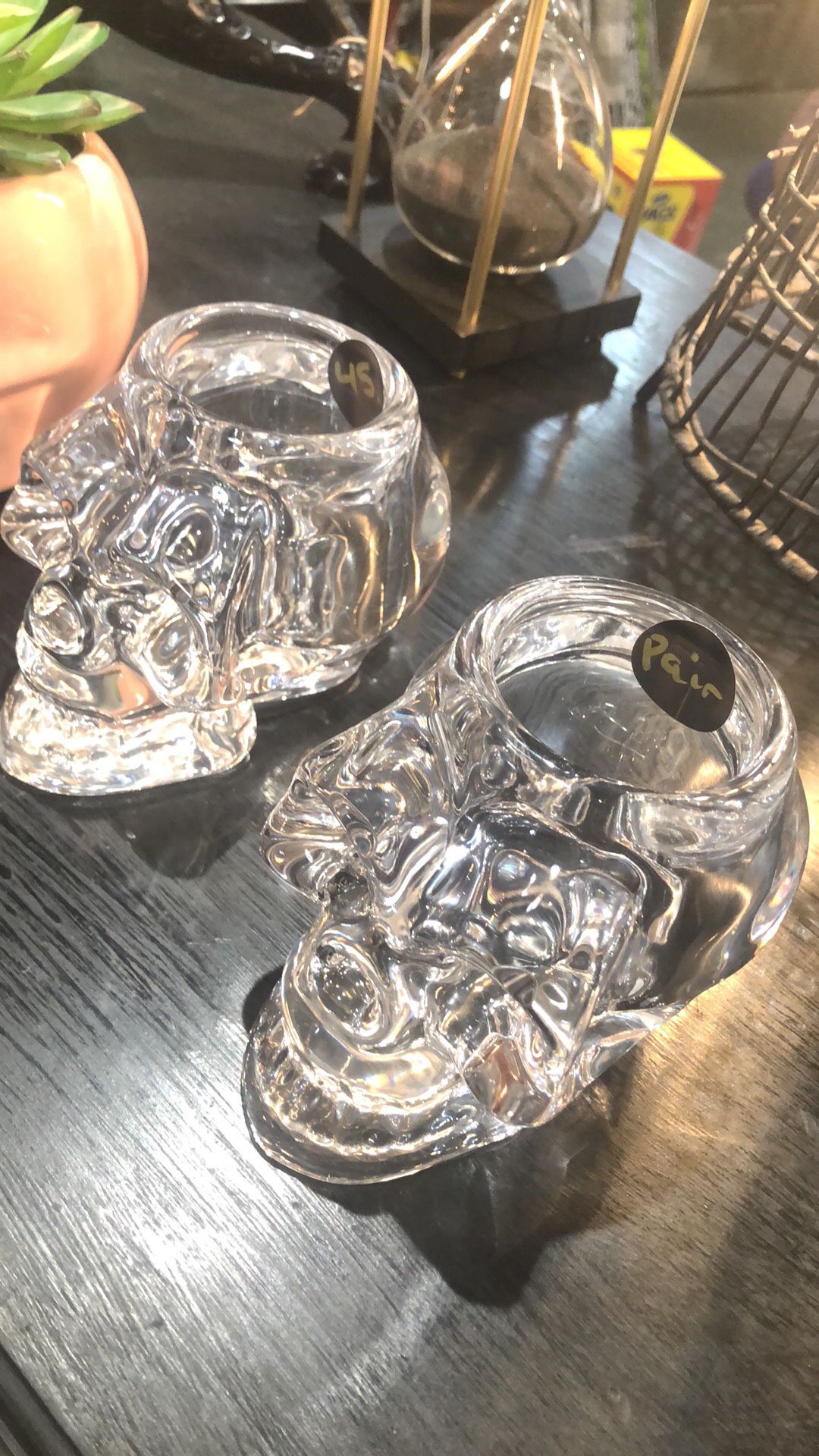 Crystal Skull Candleholders 