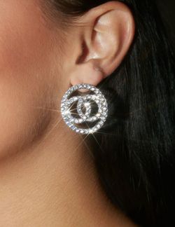 Silver rhinestone earrings