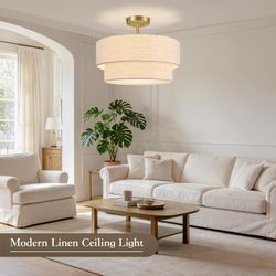 Semi Flush Mount Ceiling 3 Light, 2-Tier new