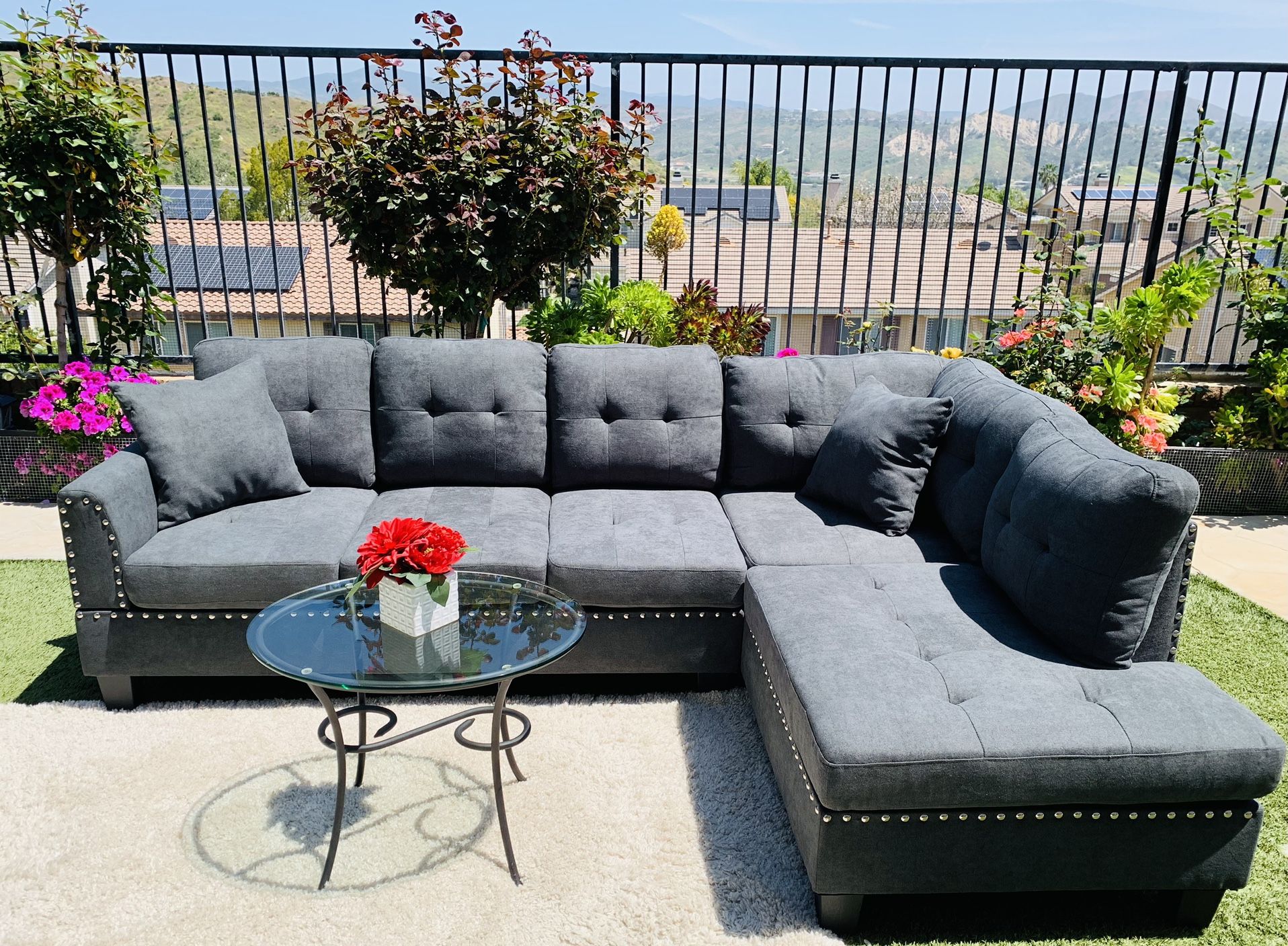 Brand New 2 Piece Grey Sectional