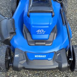 New Kobalt 40 Volt 20 Inch Push mower, Included battery & charger 