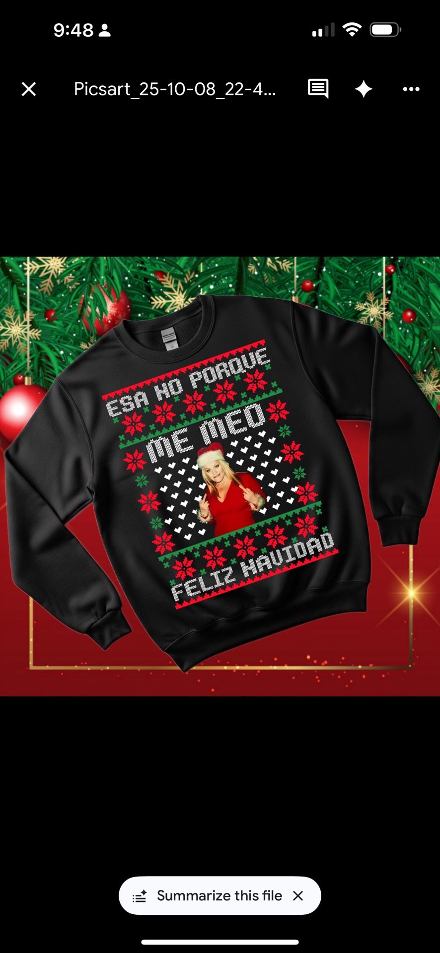Sudadera Ugly Sweater Navideña – “Jenny Rivera”