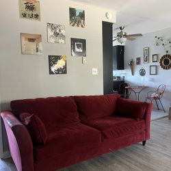 free red velvet couch / loveseat 