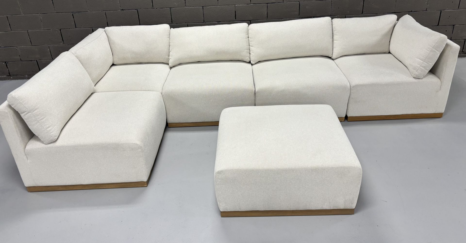 Modular Cream Henredon Murphy Sectional Couch Sofa L Shape Ottoman