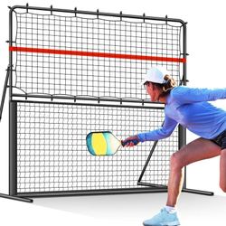 Pickleball Rebound Net for Dinks, Volleys, and Hits Training. Angle-Adjustable for Indoor/Outdoor Use. 2-in-1 Trainer for All Players.