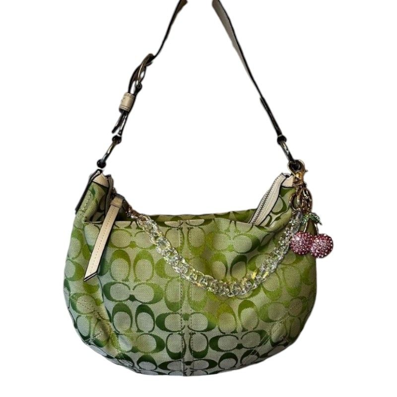 Vintage Y2K COACH Green Signature C Soho Hobo Bag for Sale in