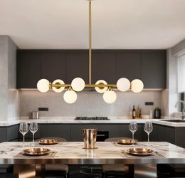 Mid Century Modern Chandelier Gold Linear Chandelier 8 Lights