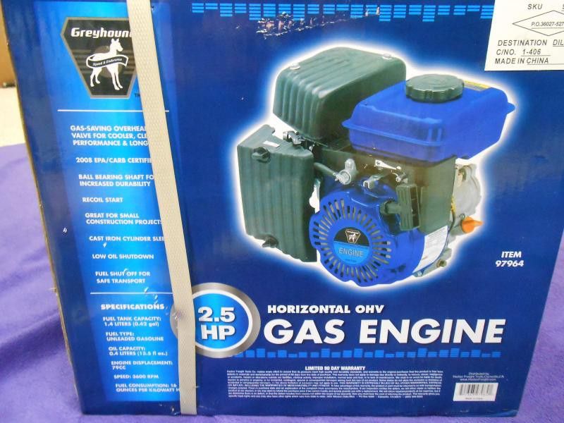 LIKE NEW GREYHOUND 2.5 HP GAS ENGINE READY TO GO NEW $250 ASKING $100!!! 