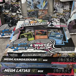 5 Pokemon Collection Boxes. Unova Heavy Hitters, Mega Venusaur Ex Premium Collection, Ex Boxes And Poster Collection 