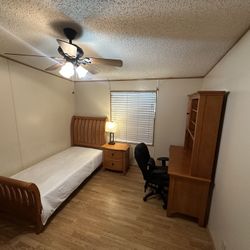 Twin Bed, Nightstand & Desk